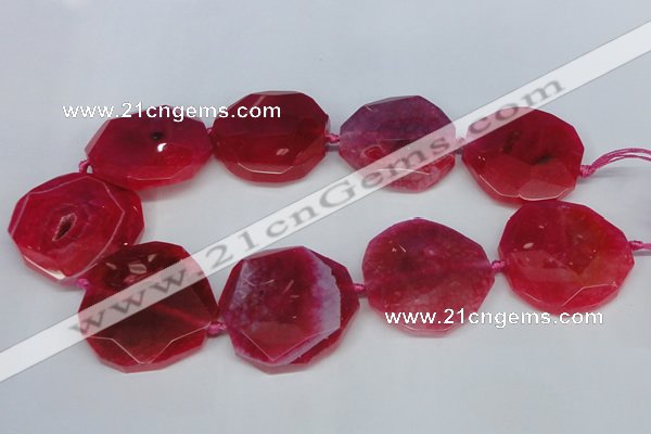 CNG1340 15.5 inches 42*45mm faceted freeform agate beads