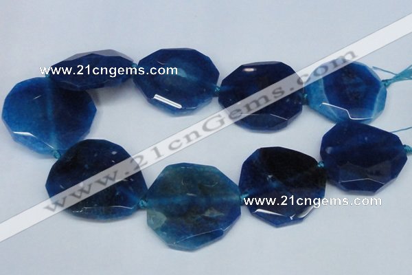 CNG1343 15.5 inches 42*45mm faceted freeform agate beads