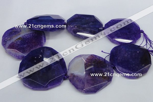 CNG1345 15.5 inches 52*55mm faceted freeform agate beads