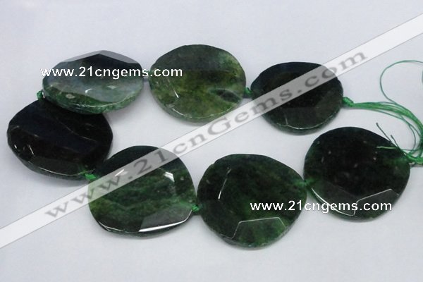 CNG1348 15.5 inches 52*55mm faceted freeform agate beads