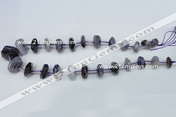 CNG1377 15.5 inches 8*14mm - 10*30mm faceted nuggets agate beads