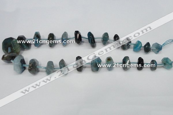 CNG1378 15.5 inches 8*14mm - 10*30mm faceted nuggets agate beads