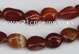 CNG14 15.5 inches 9*14mm nuggets red agate gemstone beads