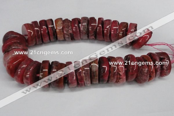 CNG1460 15.5 inches 10*30mm - 12*30mm nuggets agate gemstone beads