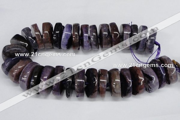 CNG1465 15.5 inches 12*35mm nuggets agate gemstone beads