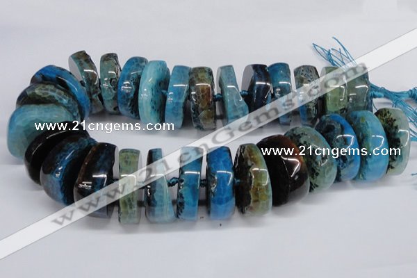 CNG1467 15.5 inches 12*35mm nuggets agate gemstone beads