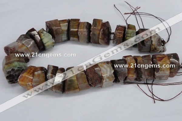 CNG1488 15.5 inches 10*30mm - 15*30mm nuggets agate gemstone beads