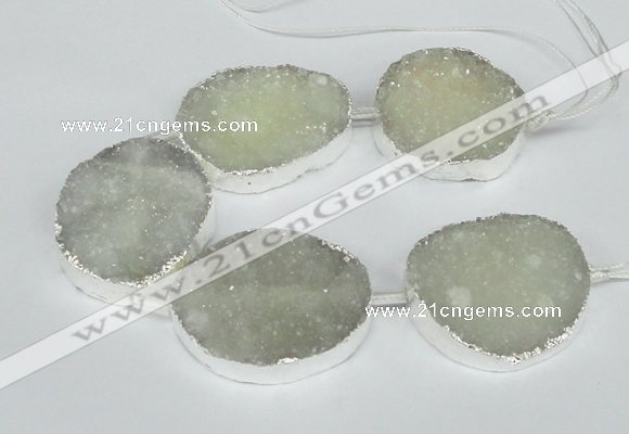 CNG1490 8 inches 30*35mm - 35*45mm freeform agate beads with brass setting