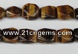 CNG15 15.5 inches 10*12mm faceted nuggets yellow tiger eye beads