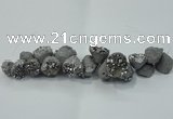 CNG1536 7.5 inches 10*14mm - 15*20mm nuggets plated druzy agate beads