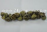 CNG1538 7.5 inches 10*14mm - 15*20mm nuggets plated druzy agate beads