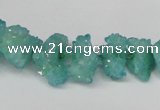 CNG1539 15.5 inches 6*8mm - 15*20mm nuggets plated druzy quartz beads