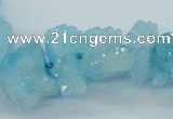 CNG1541 15.5 inches 6*8mm - 15*20mm nuggets plated druzy quartz beads