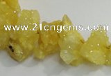 CNG1544 15.5 inches 6*8mm - 15*20mm nuggets plated druzy quartz beads