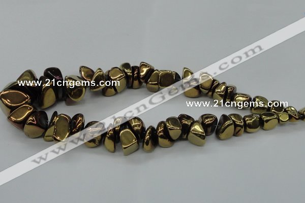 CNG1549 15.5 inches 6*8mm - 18*25mm nuggets plated agate beads