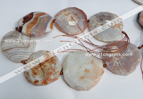CNG1551 15.5 inches 50*52mm faceted freeform agate beads