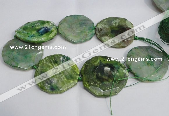 CNG1552 15.5 inches 50*52mm faceted freeform agate beads