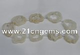 CNG1560 30*35mm - 35*40mm freeform plated druzy agate beads