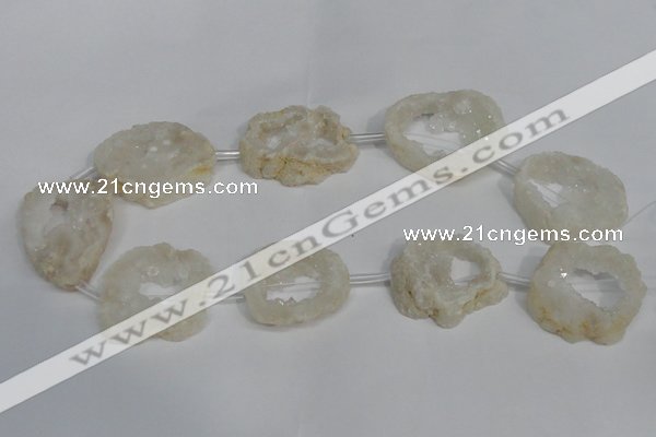 CNG1560 30*35mm - 35*40mm freeform plated druzy agate beads