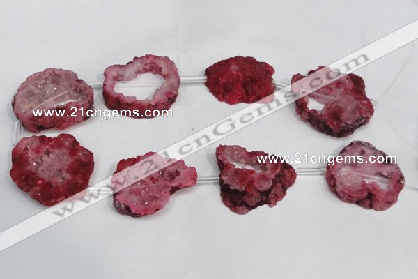 CNG1561 30*35mm - 35*40mm freeform plated druzy agate beads