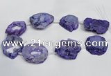 CNG1562 30*35mm - 35*40mm freeform plated druzy agate beads