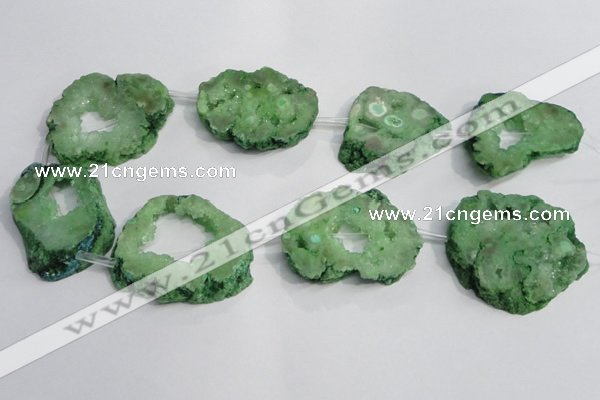 CNG1564 30*40mm - 40*50mm freeform plated druzy agate beads