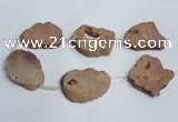 CNG1567 30*40mm - 40*50mm freeform plated druzy agate beads