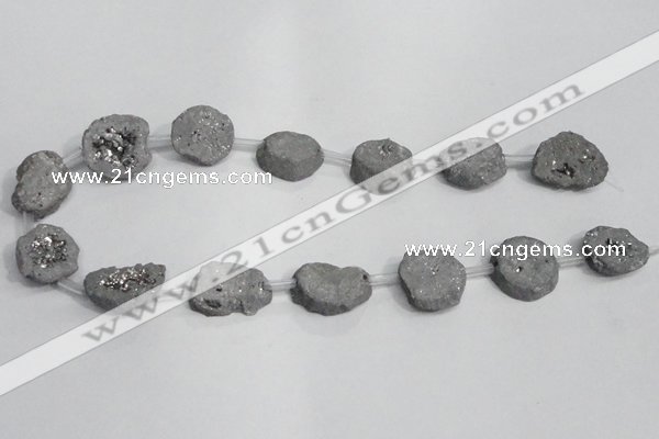 CNG1571 15*20mm - 20*25mm freeform plated druzy agate beads