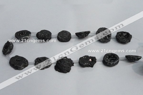 CNG1572 15*20mm - 20*25mm freeform plated druzy agate beads