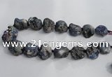 CNG1578 18*25mm - 20*30mm nuggets plated druzy agate beads