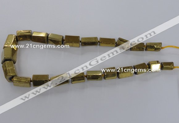 CNG1580 15.5 inches 10*15mm - 18*20mm nuggets plated quartz beads