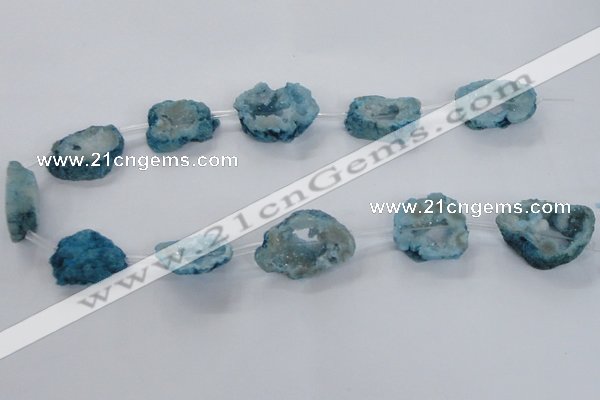 CNG1586 15.5 inches 15*20mm - 20*30mm freeform plated druzy agate beads