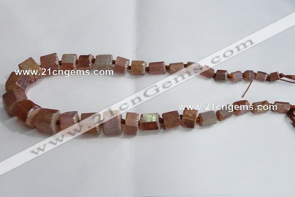 CNG1591 15.5 inches 8*12mm - 12*20mm nuggets plated quartz beads