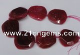 CNG1605 15.5 inches 45*50mm faceted freeform agate beads