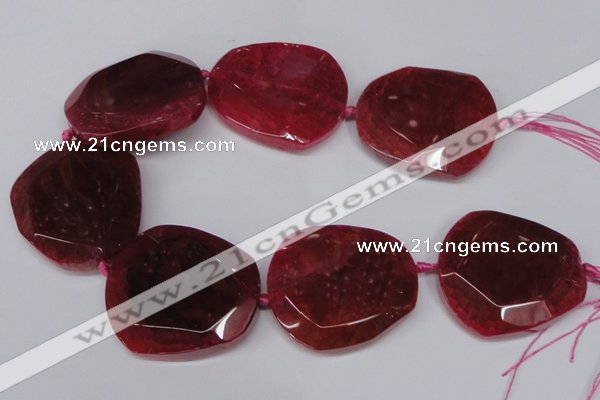 CNG1605 15.5 inches 45*50mm faceted freeform agate beads