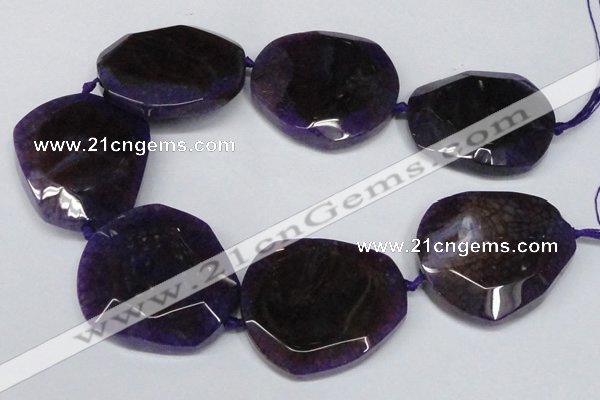 CNG1606 15.5 inches 45*50mm faceted freeform agate beads