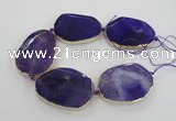 CNG1610 7.5 inches 40*55mm freeform agate beads with brass setting