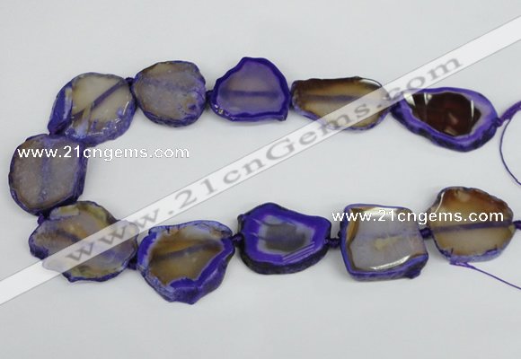 CNG1612 15.5 inches 25*35mm - 30*45mm freeform agate gemstone beads