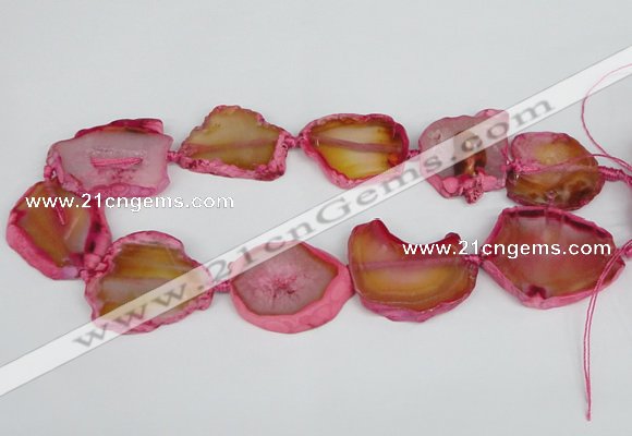 CNG1613 15.5 inches 25*35mm - 30*45mm freeform agate gemstone beads