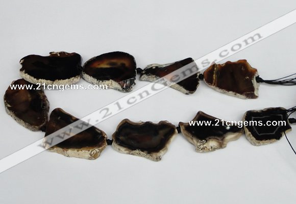 CNG1615 15.5 inches 25*35mm - 30*45mm freeform agate gemstone beads