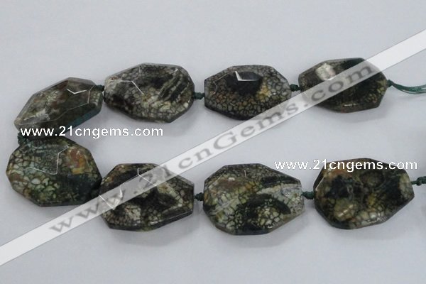 CNG1632 15.5 inches 30*40mm - 35*45mm faceted freeform agate beads