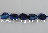 CNG1660 8 inches 20*25mm - 25*30mm freeform plated druzy agate beads