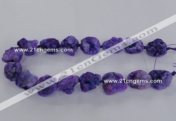 CNG1665 15.5 inches 18*25mm - 22*30mm nuggets plated druzy agate beads