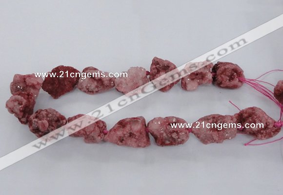 CNG1666 15.5 inches 18*25mm - 22*30mm nuggets plated druzy agate beads