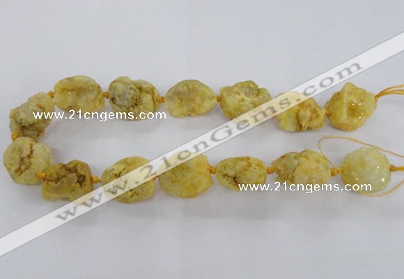 CNG1667 15.5 inches 18*25mm - 22*30mm nuggets plated druzy agate beads