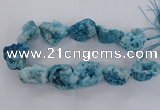 CNG1672 15.5 inches 22*30mm - 25*45mm nuggets plated druzy agate beads