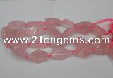 CNG1703 15.5 inches 15*20mm - 18*38mm nuggets rose quartz beads