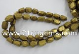 CNG1801 13*18mm - 15*20mm faceted nuggets plated quartz beads