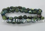 CNG1802 13*18mm - 15*20mm faceted nuggets plated quartz beads