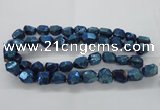 CNG1803 13*18mm - 15*20mm faceted nuggets plated quartz beads